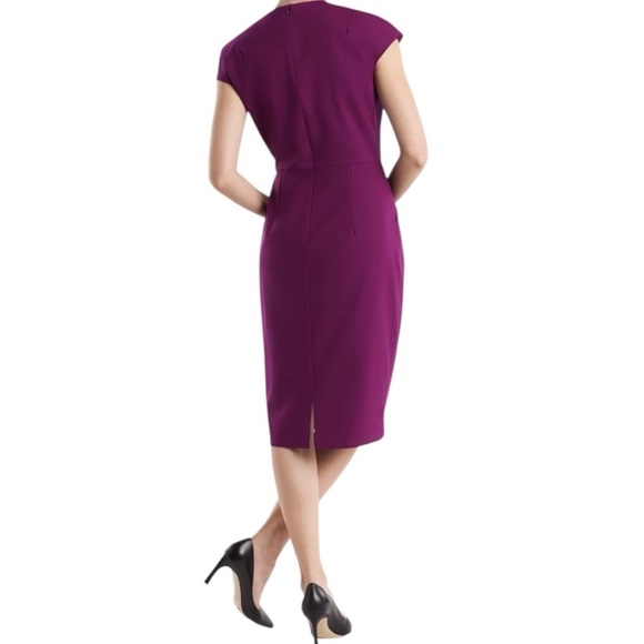 MM LaFleur Deep Plum Purple Size 0 Masha Midi Sheath Dress - Picture 2 of 3